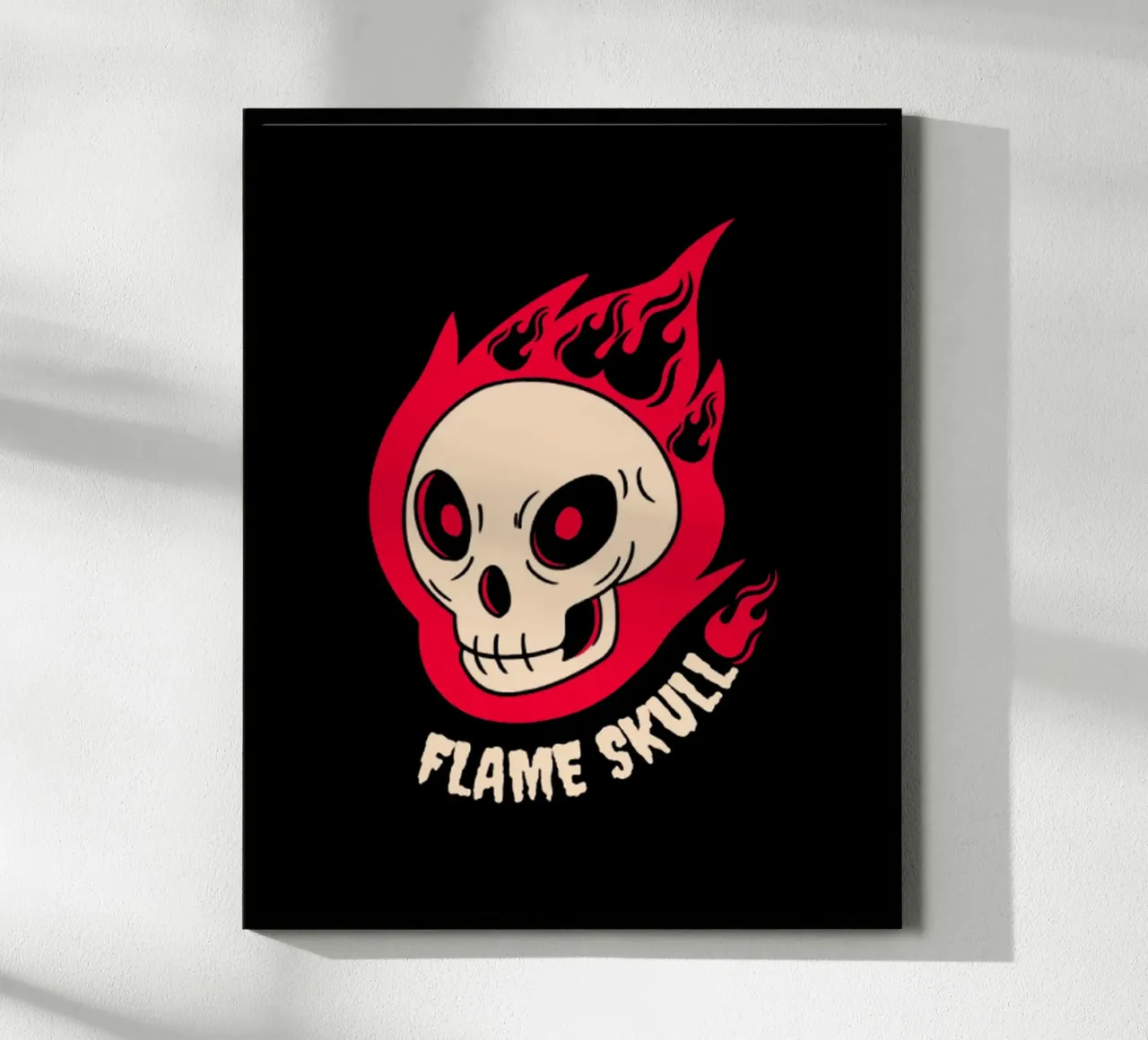 Teschio di fiamma poster con telaio in plastica da Olivia Creator