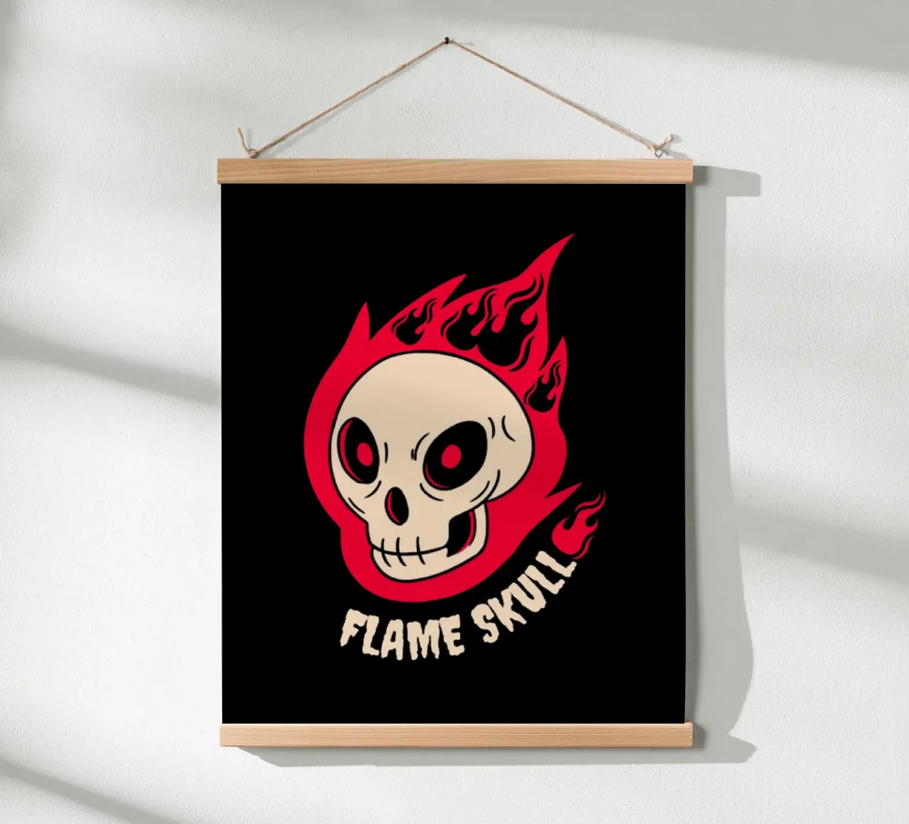 Teschio di fiamma poster con telaio in plastica da Olivia Creator