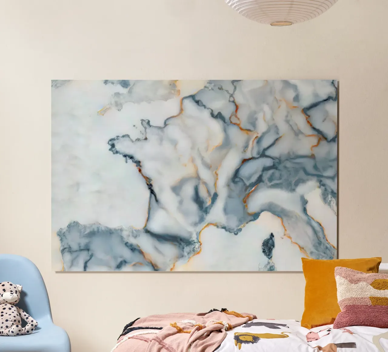 France Marble Map poster con telaio in legno da Octavian
