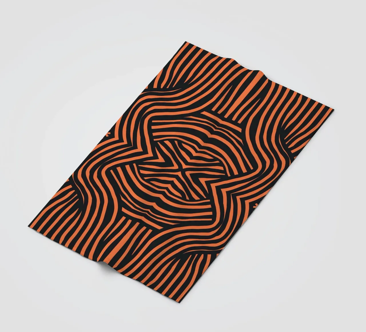 Striscia nera e arancione coperta in pile da Little Dean