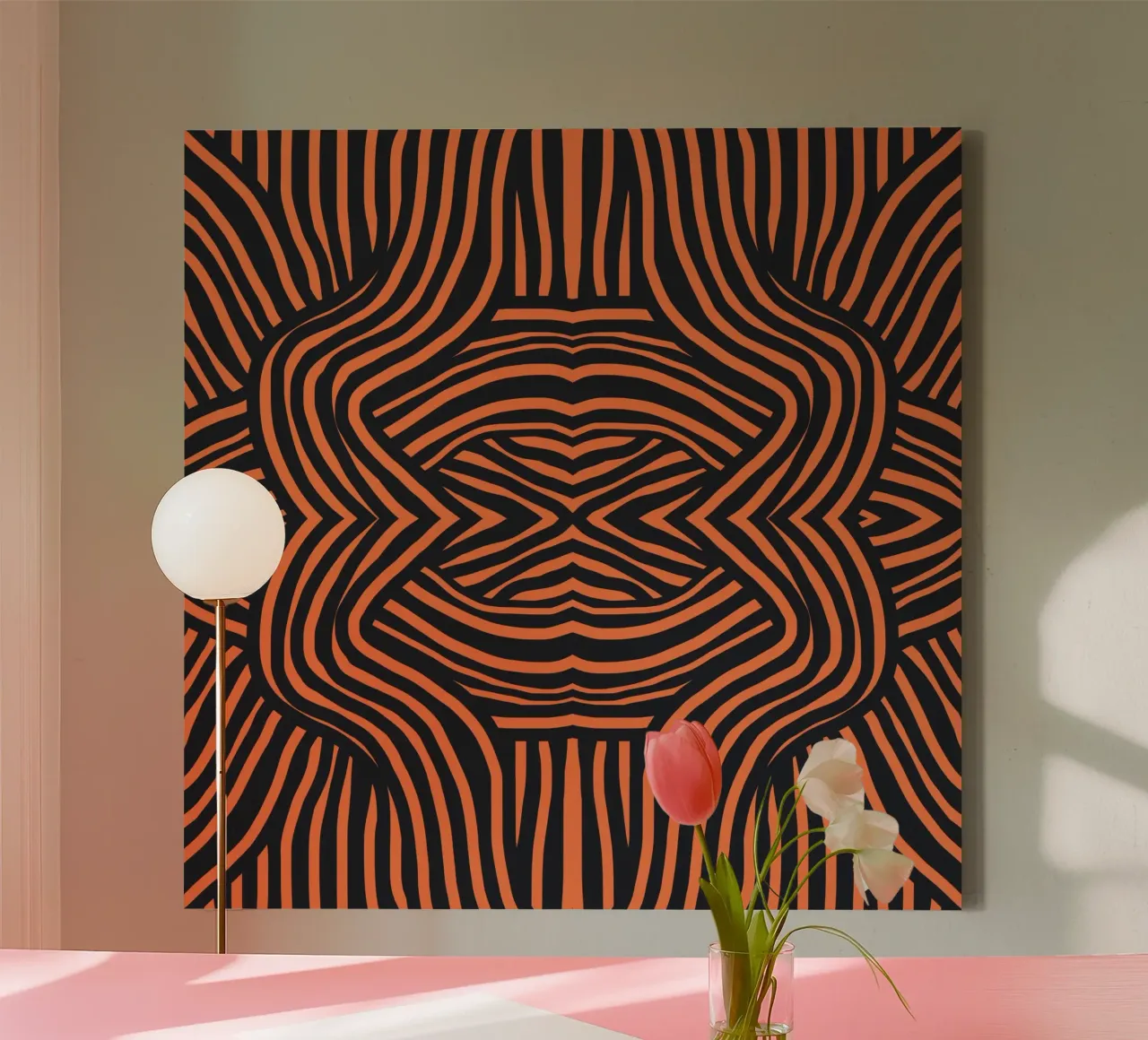 Striscia nera e arancione tela da Little Dean