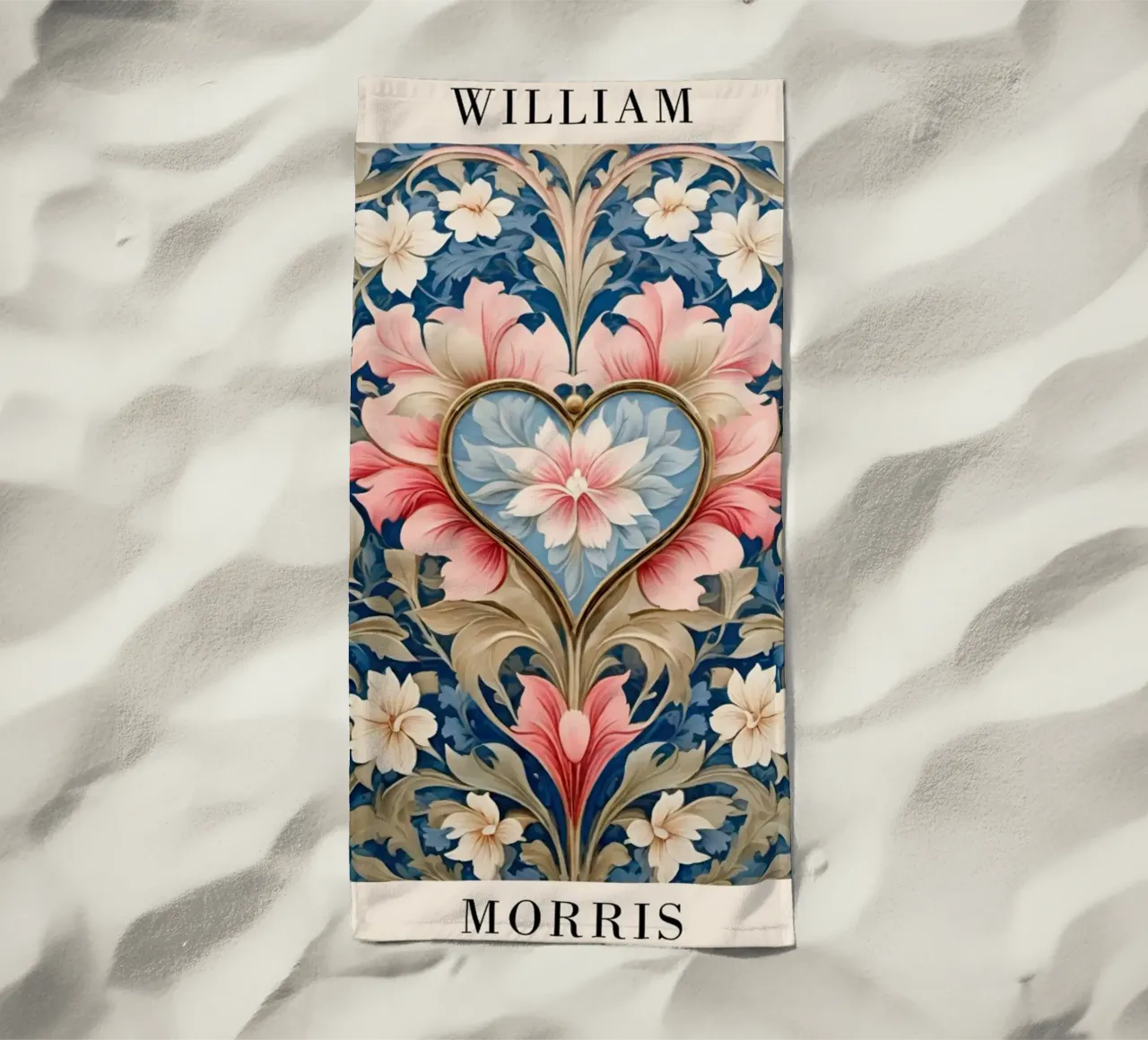 fiore rosa design amore william morris telo mare da komo store