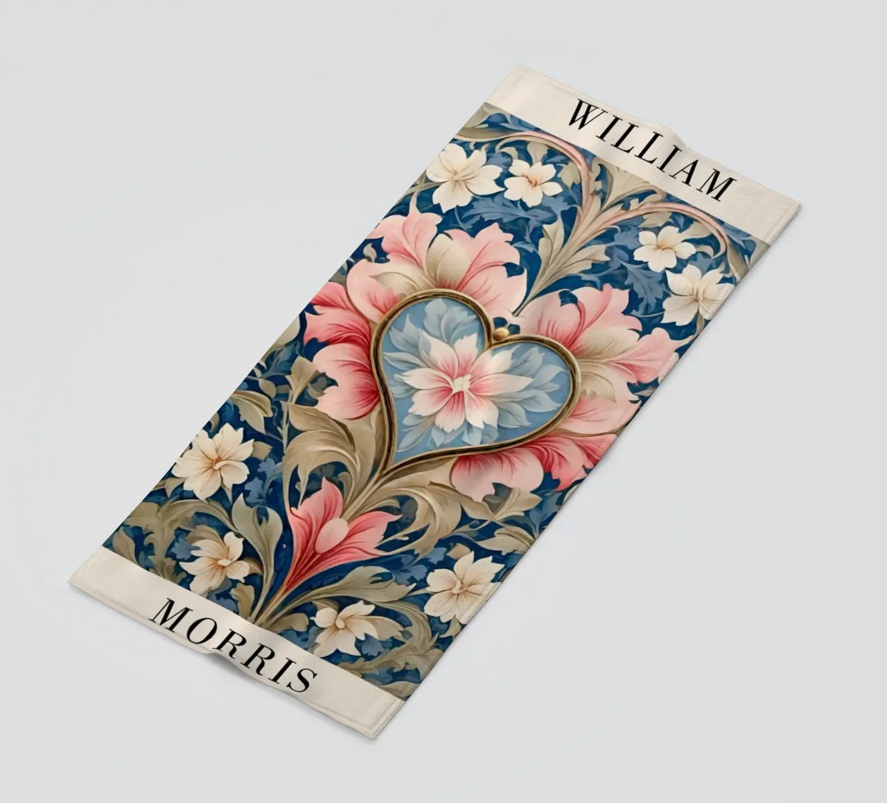 fiore rosa design amore william morris telo mare da komo store