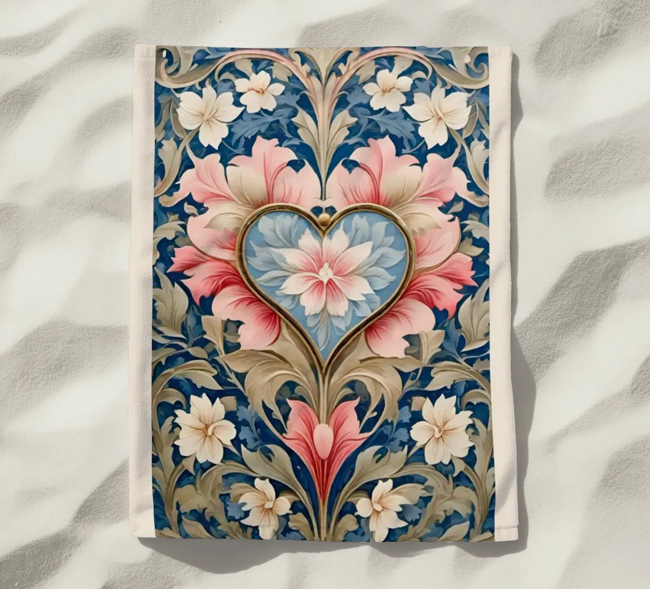 fiore rosa design amore william morris telo mare da komo store
