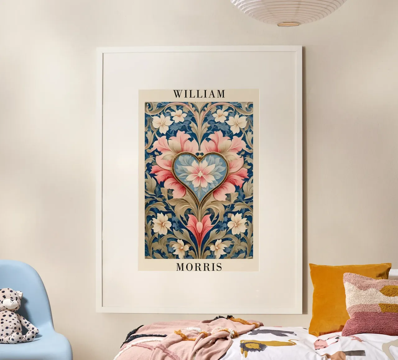 fiore rosa design amore william morris poster con telaio in alluminio da komo store