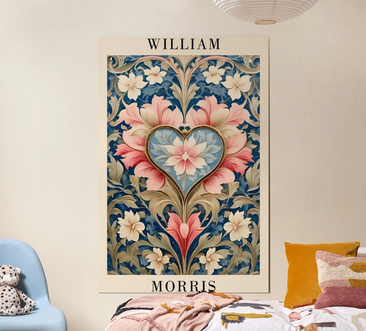 fiore rosa design amore william morris poster con telaio in alluminio da komo store