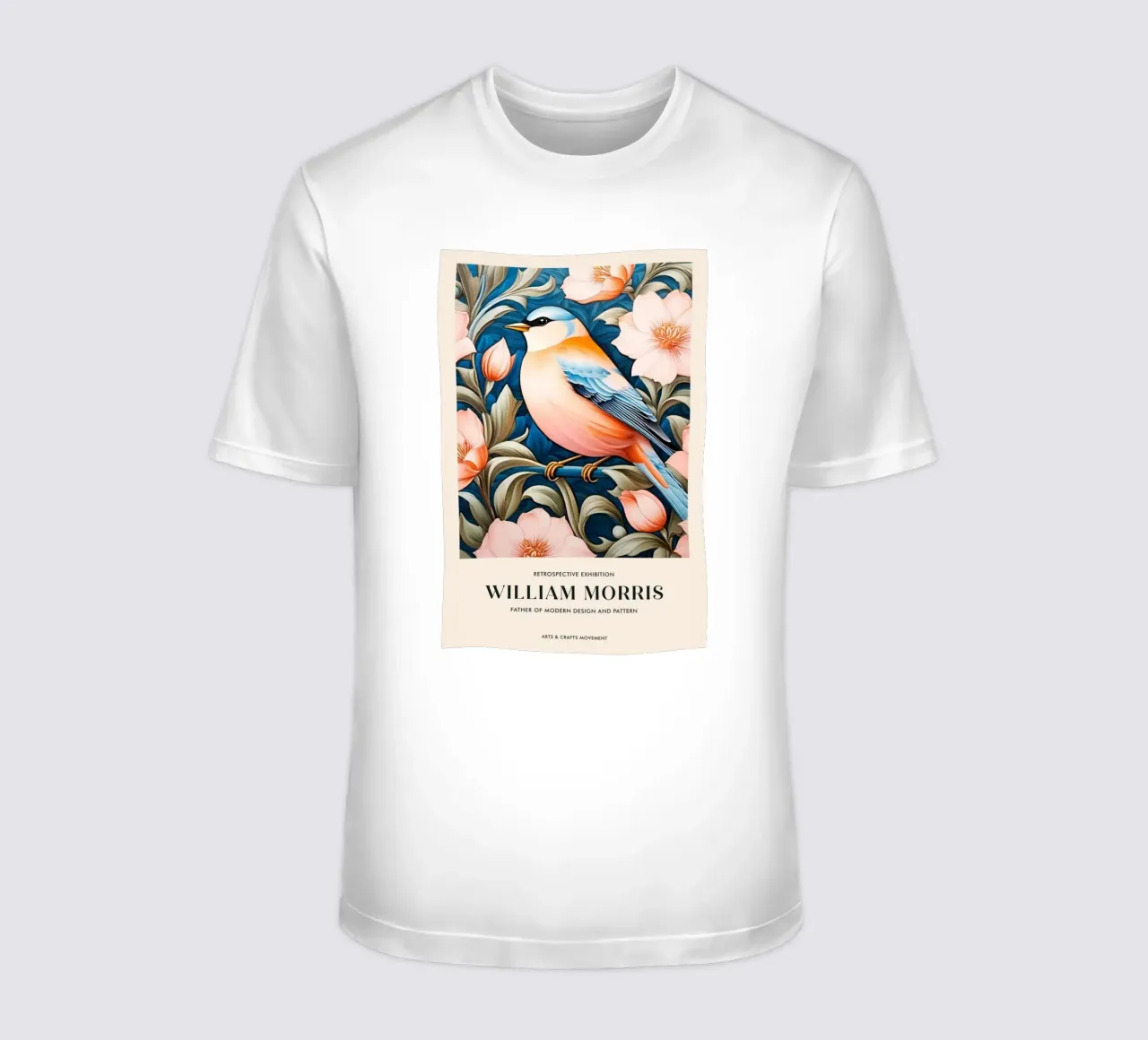 uccellino in un bel fiore william morris t-shirt da komo store