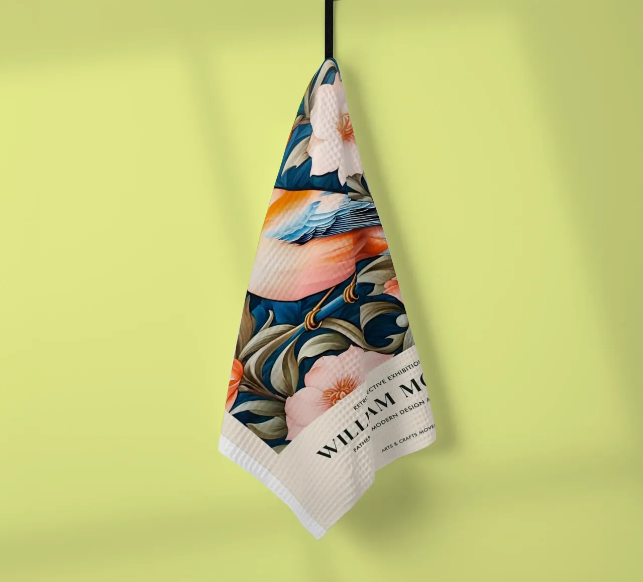 uccellino in un bel fiore william morris canovaccio da cucina da komo store