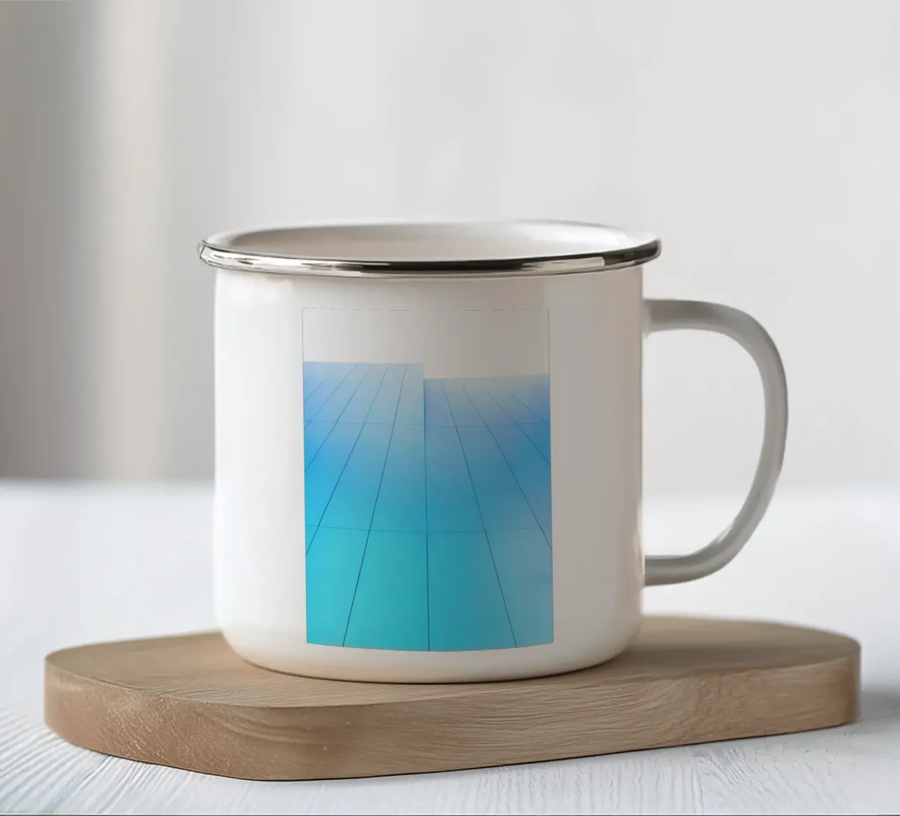 architecture géométrique mug en émail de Bleu
