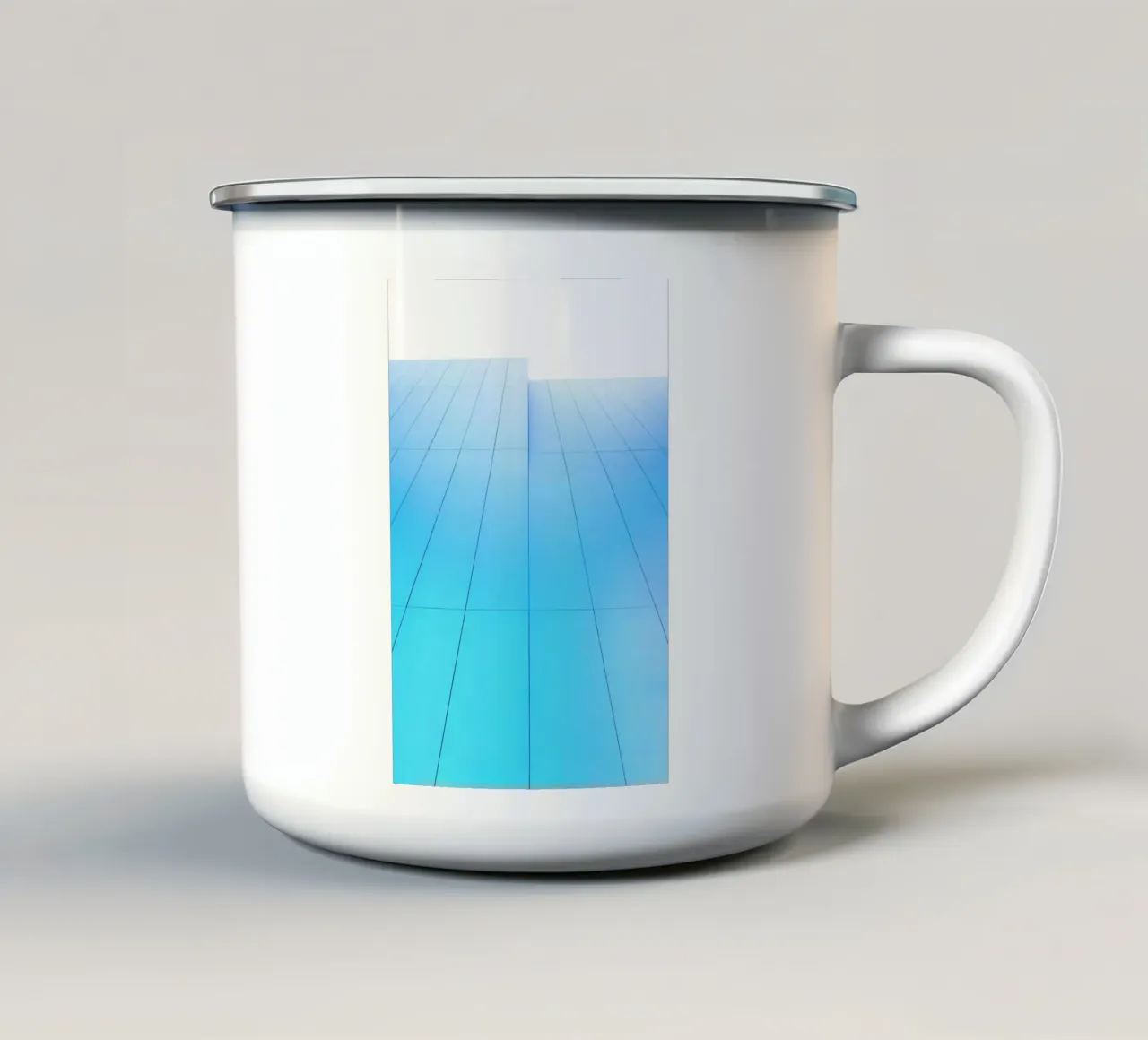 architecture géométrique mug en émail de Bleu
