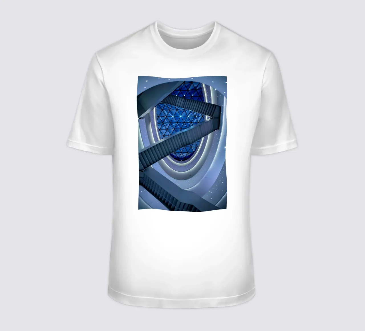 escalier en colimaçon t-shirt de Bleu