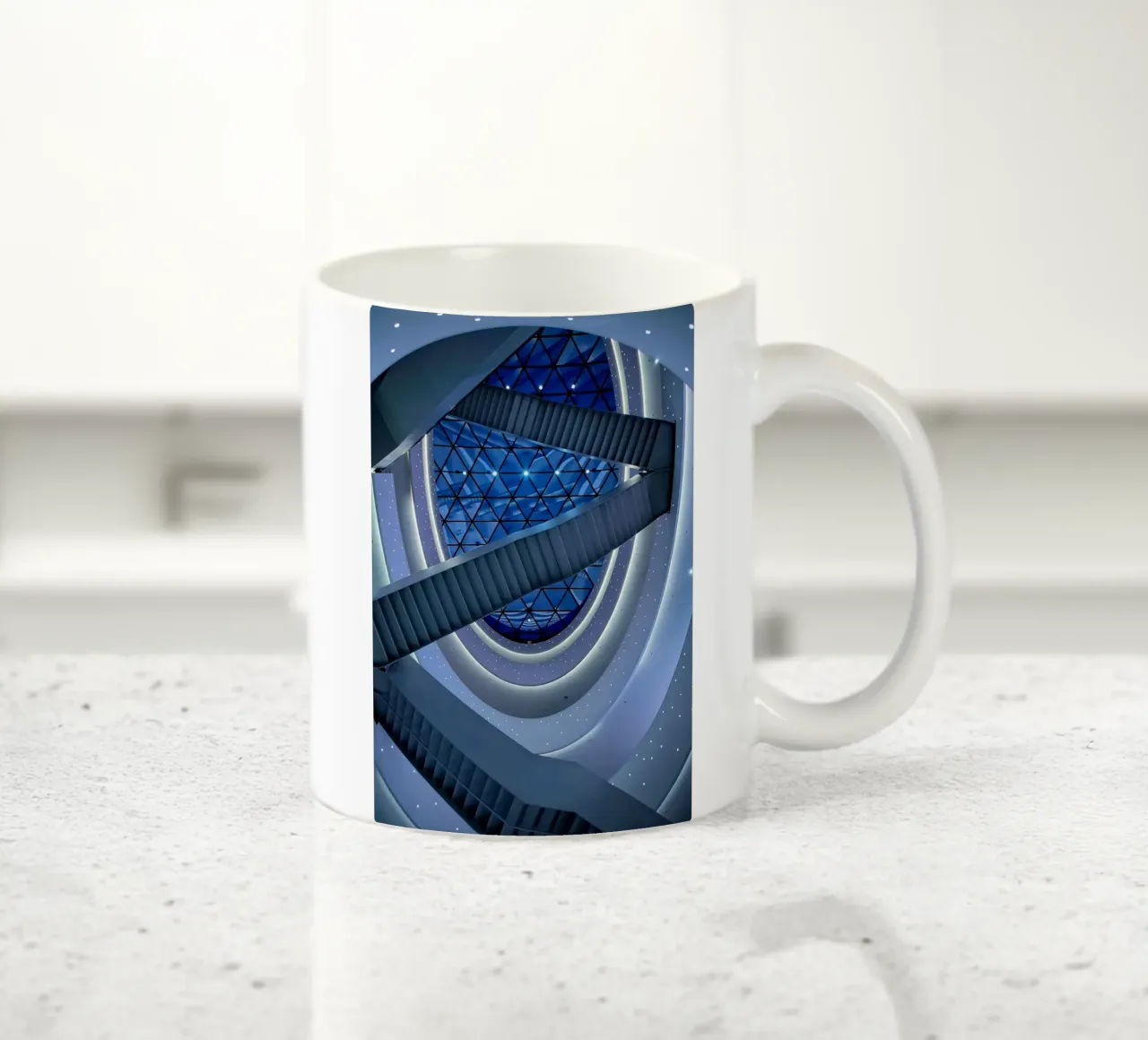 Wendeltreppe Keramik Tasse von Bleu
