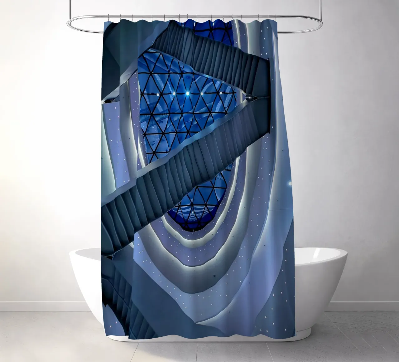 scala a chiocciola tenda da doccia da Bleu