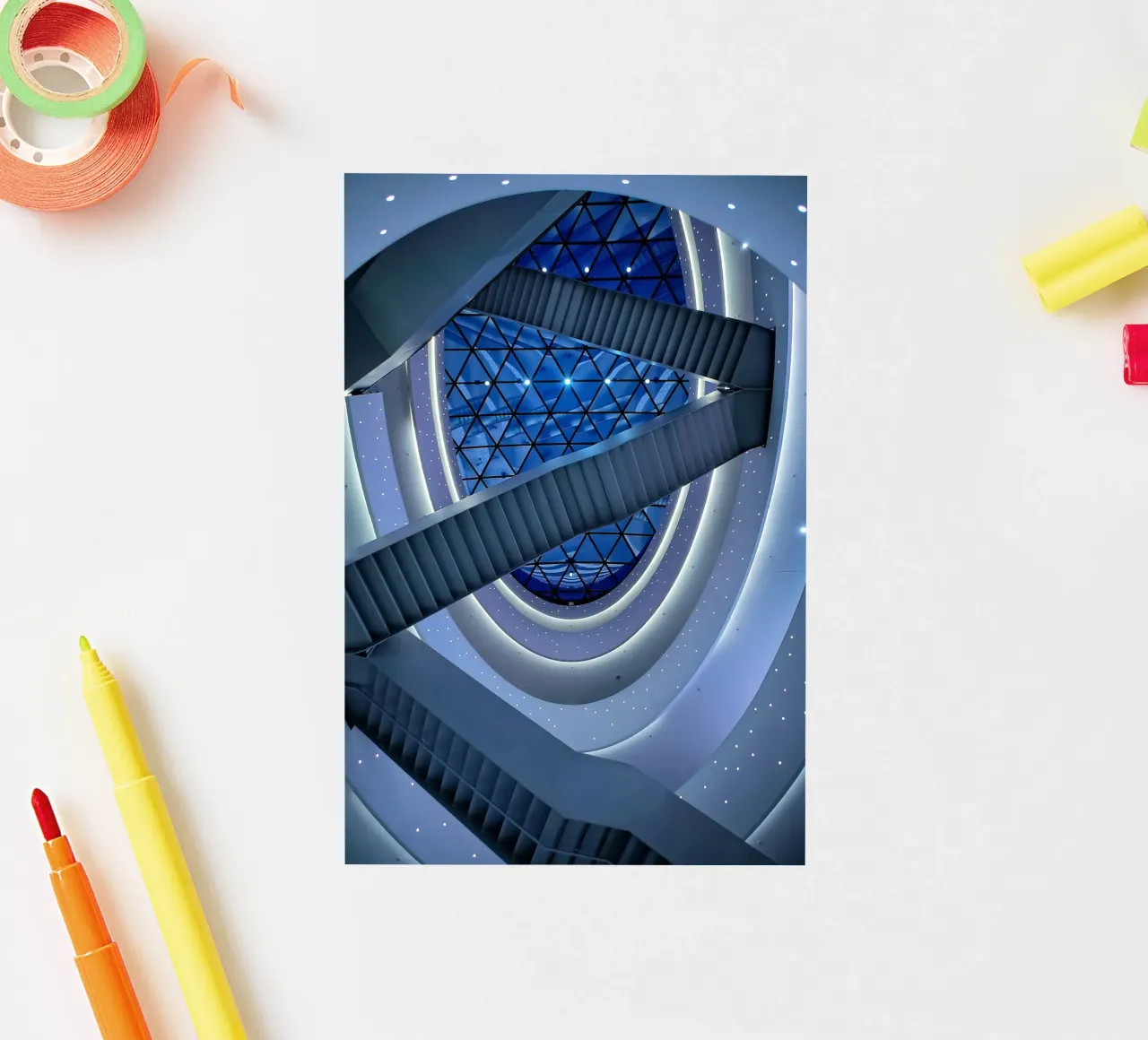 escalera de caracol pegatina de Bleu