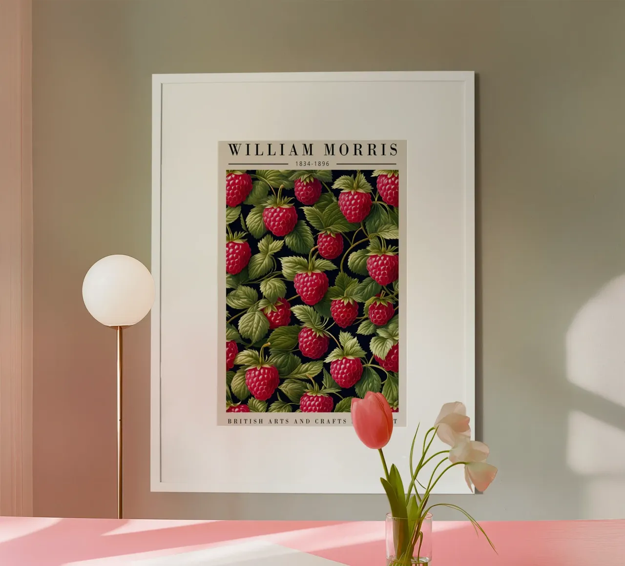 giardino di lamponi verde william morris poster da komo store