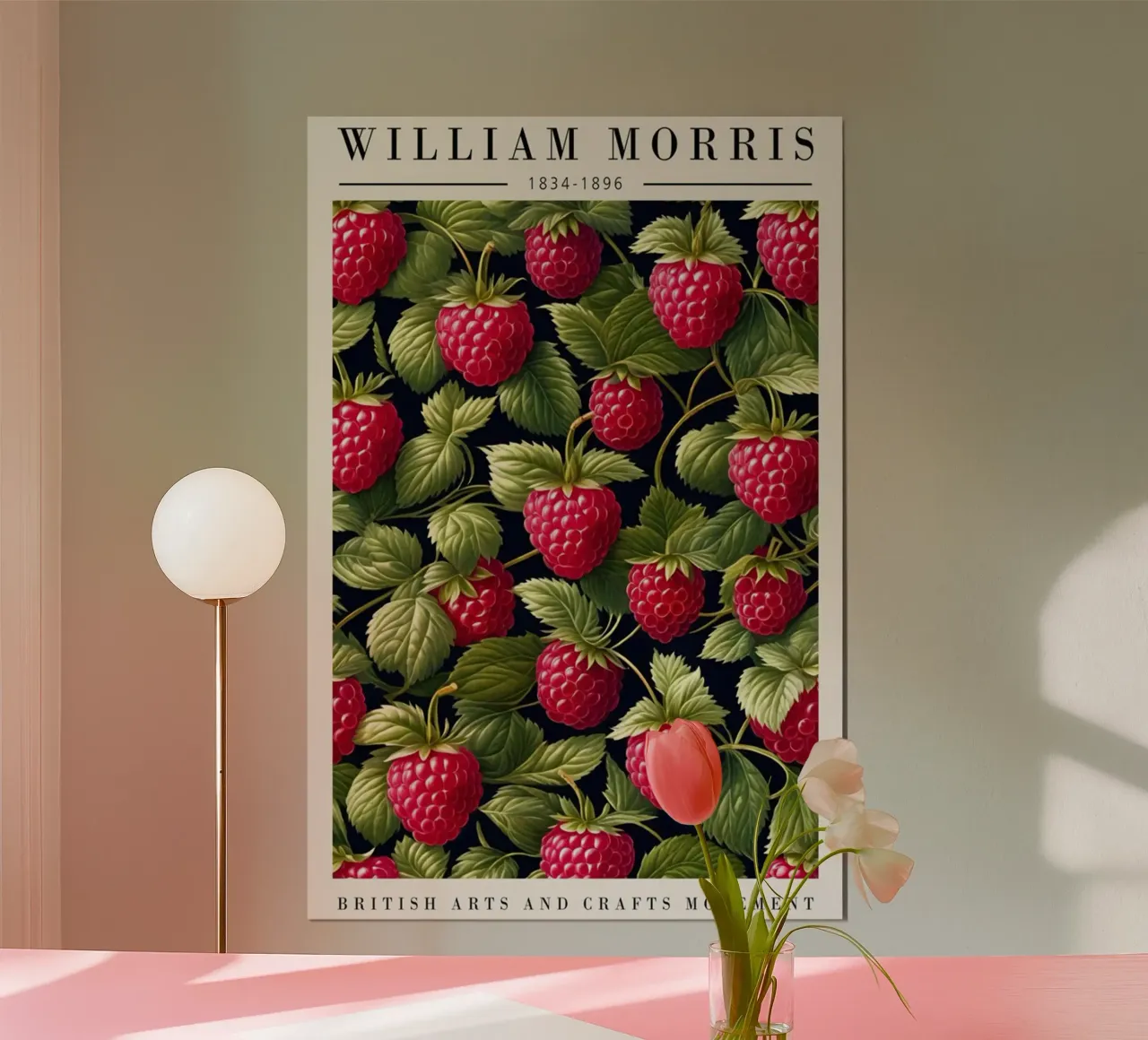 giardino di lamponi verde william morris poster da komo store