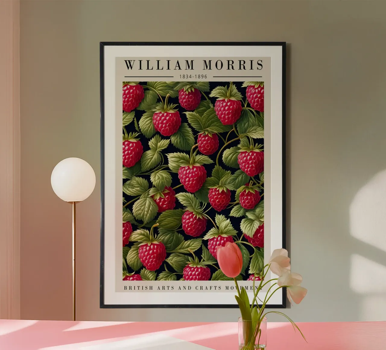 giardino di lamponi verde william morris poster da komo store