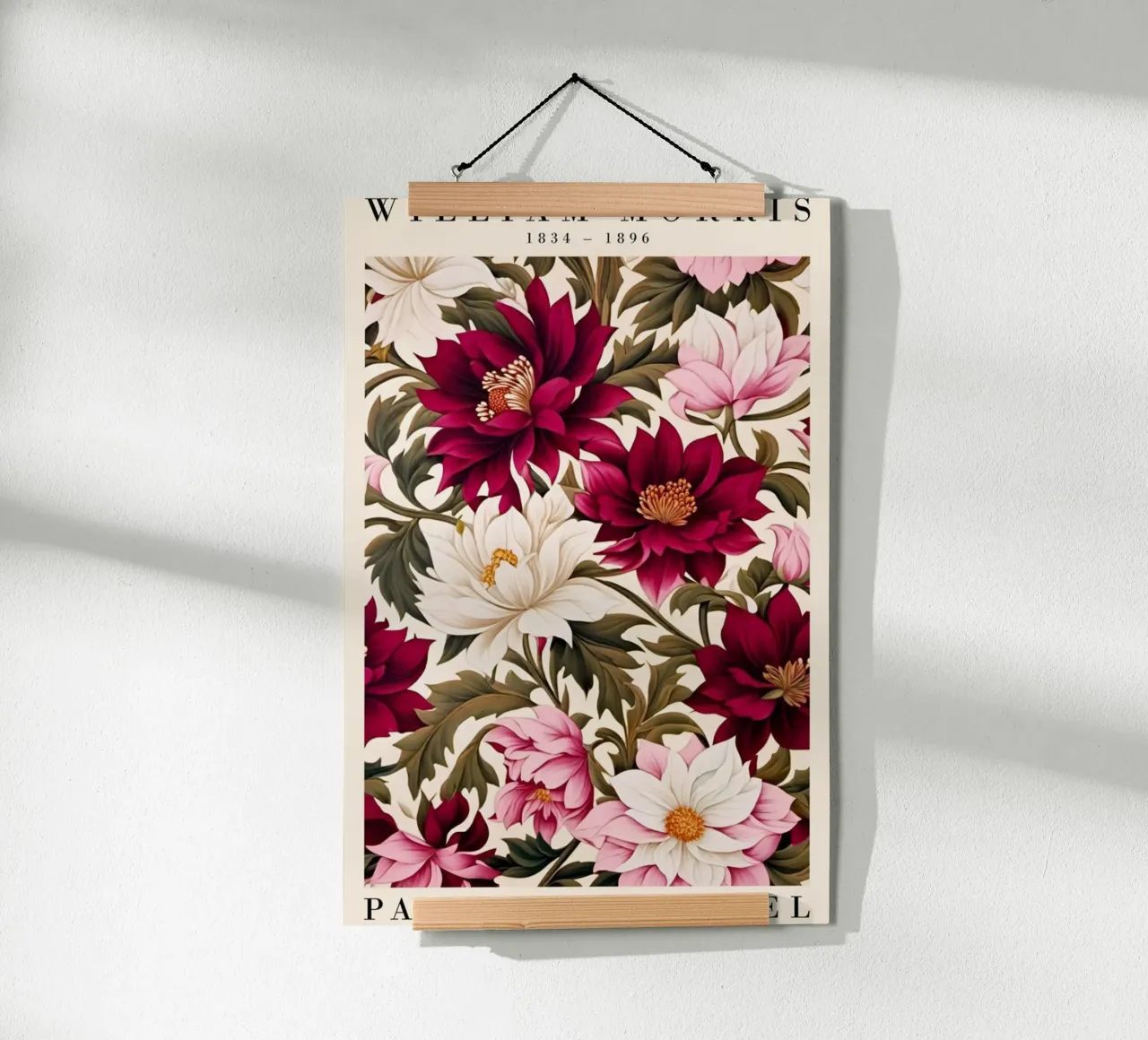 fiori selvatici rossi decorativi william morris poster con telaio in alluminio da komo store