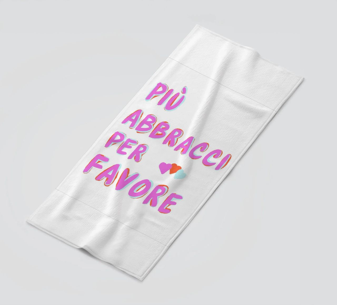 Più abbracci per favore telo mare da Carinaprint