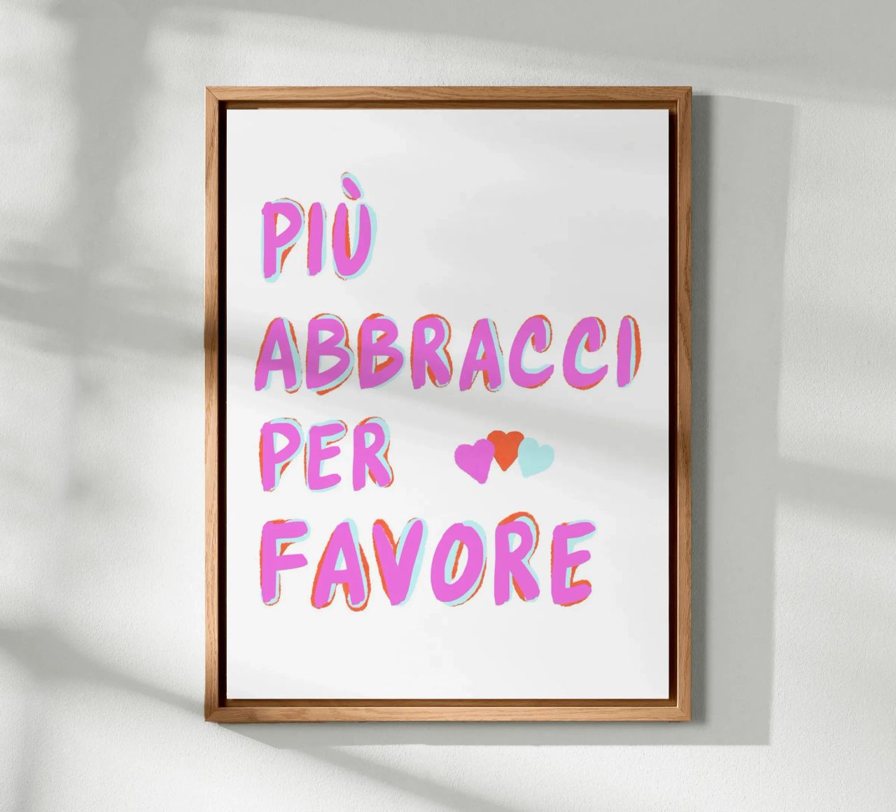 Più abbracci per favore alluminio dibond da Carinaprint