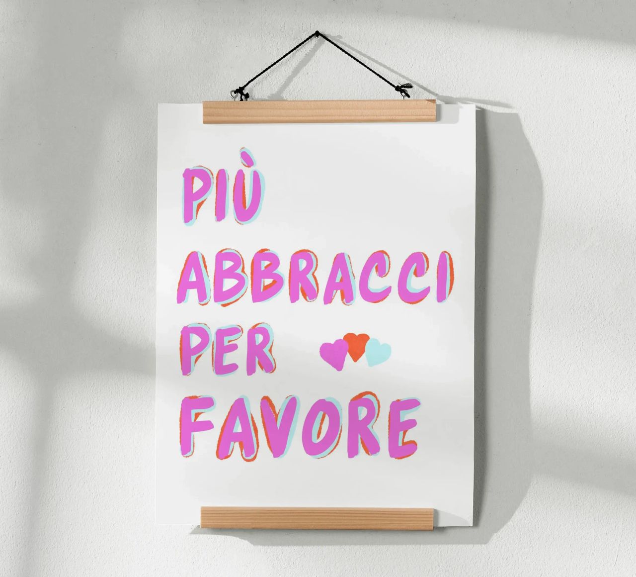 Più abbracci per favore carta hahnemühle da Carinaprint