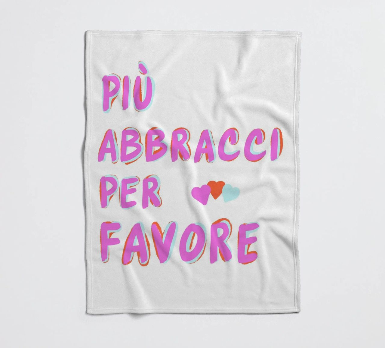 Più abbracci per favore coperta in pile da Carinaprint