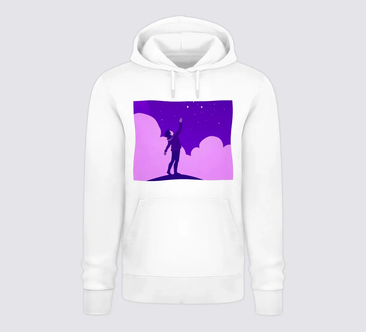 niño buscando estrellas en un cielo nocturno creativo sudadera con capucha de DesignDoodle