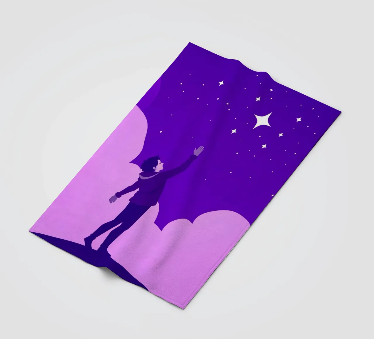 garçon cherchant les étoiles dans un ciel nocturne créatif plaid polaire de DesignDoodle