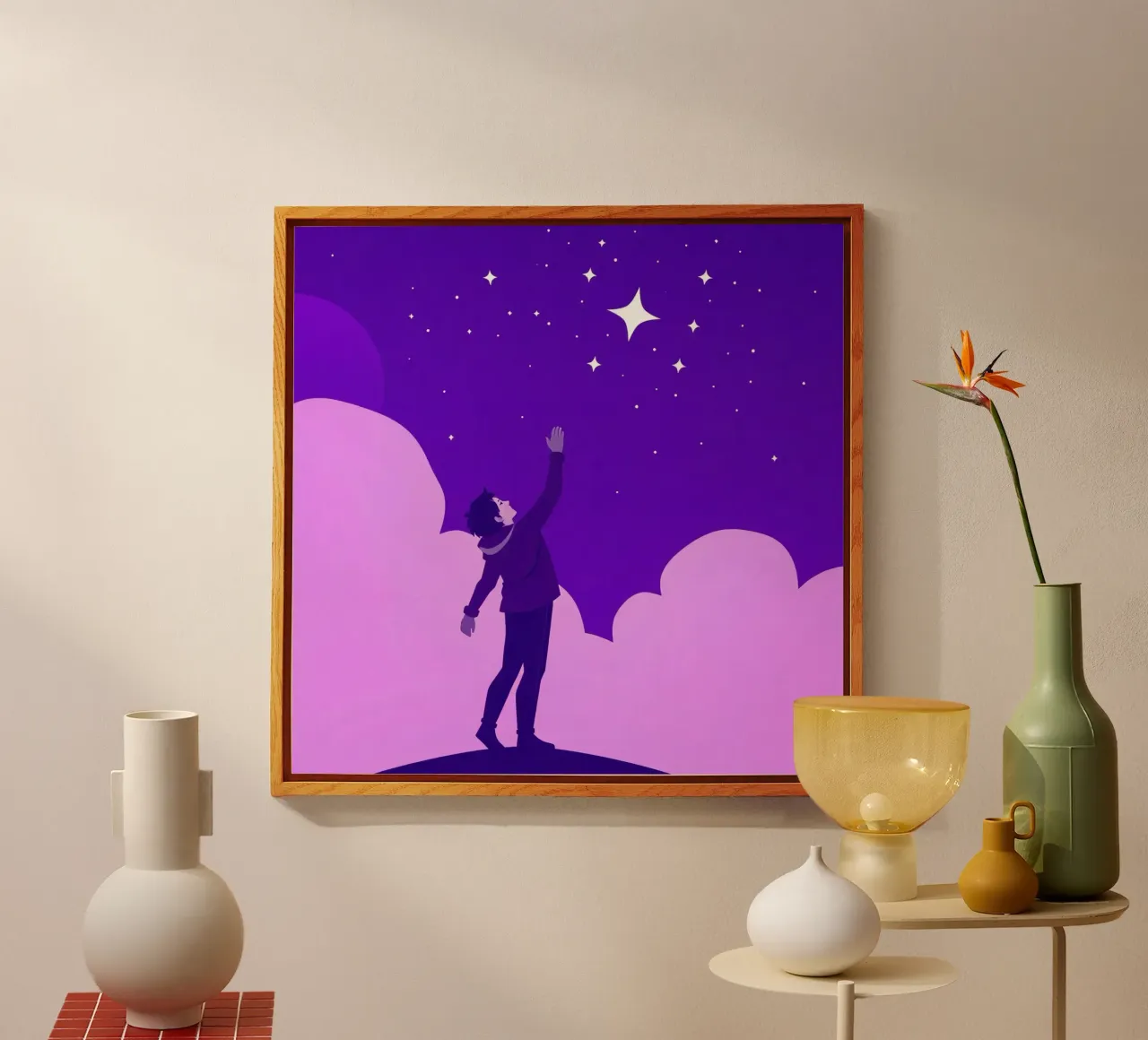 garçon cherchant les étoiles dans un ciel nocturne créatif plexiglas de DesignDoodle