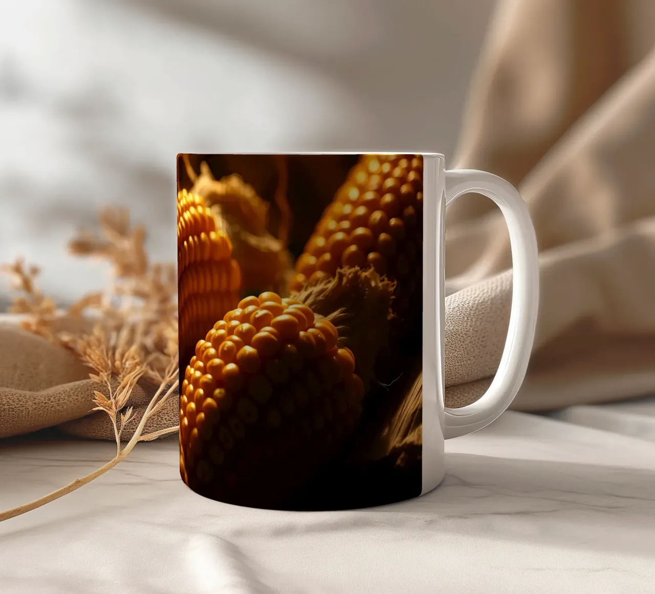Spighe dorate esposte in un ambiente rustico tazza in ceramica da DesignDoodle