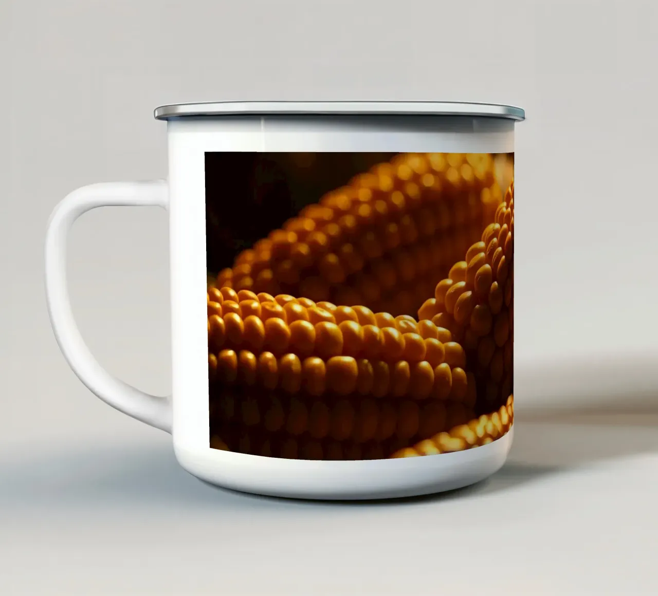 Spighe dorate esposte in un ambiente rustico tazza in smalto da DesignDoodle