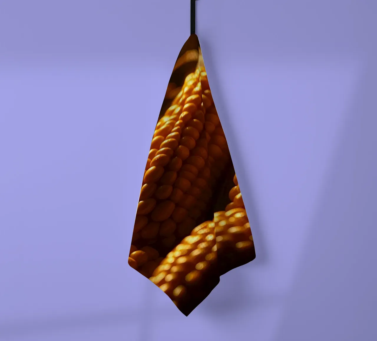 Golden corn ears displayed in a rustic setting tea towel by DesignDoodle
