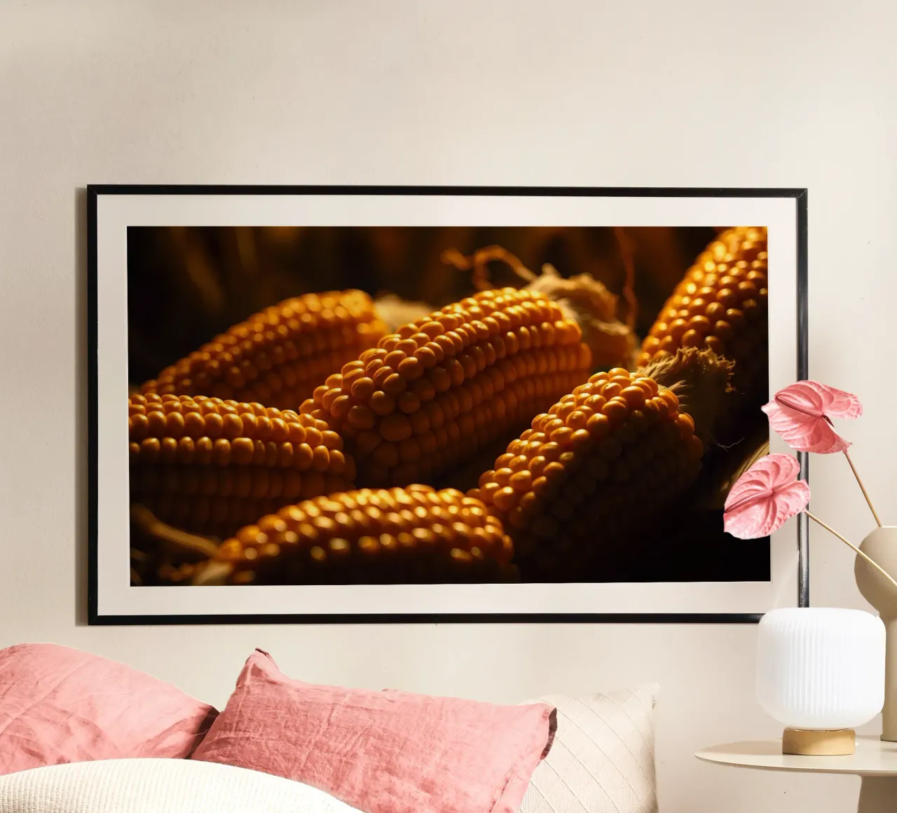 Spighe dorate esposte in un ambiente rustico poster da DesignDoodle