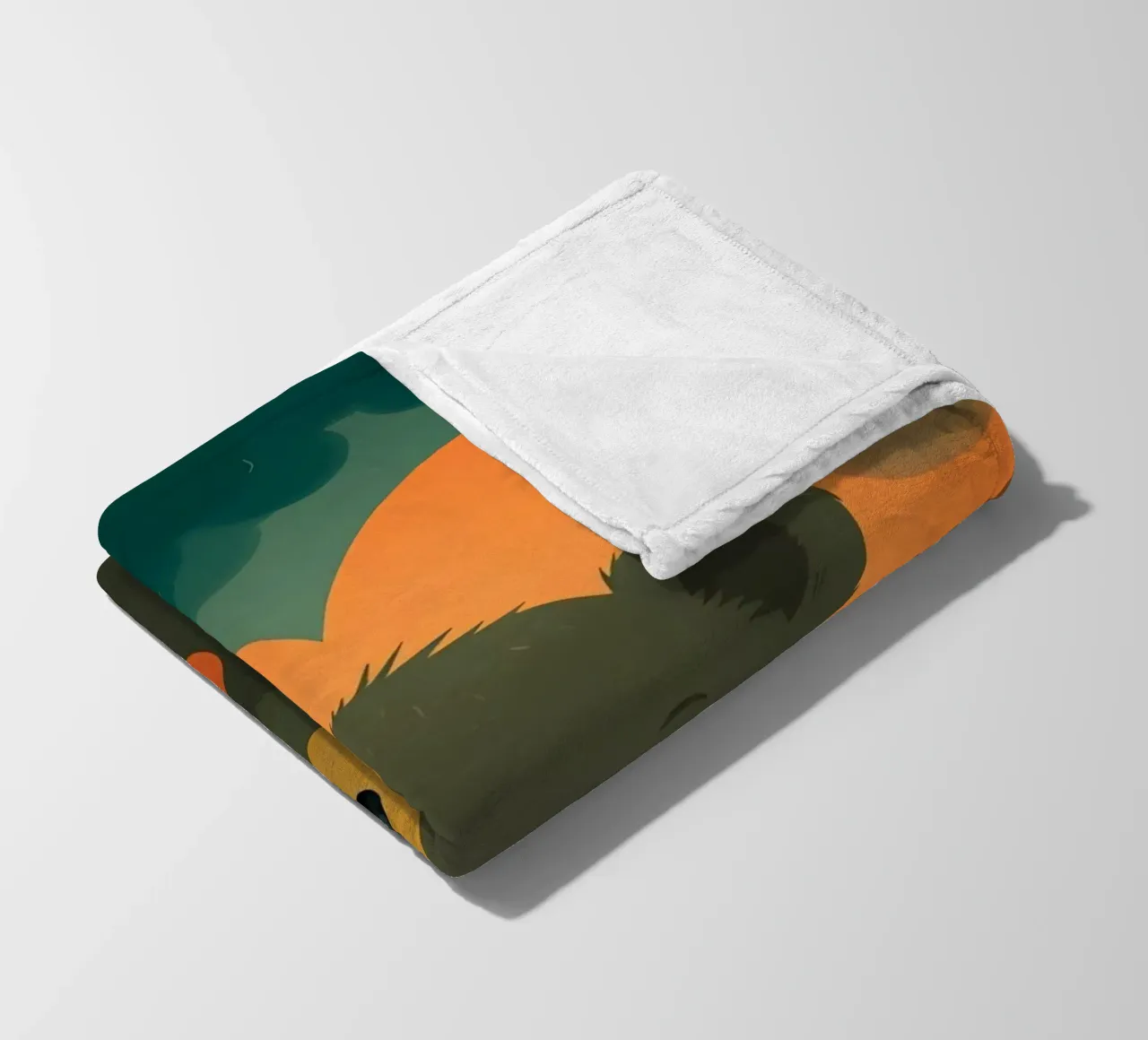 Illustrazione di orso carino con forma di cuore in una foresta coperta in pile da DesignDoodle