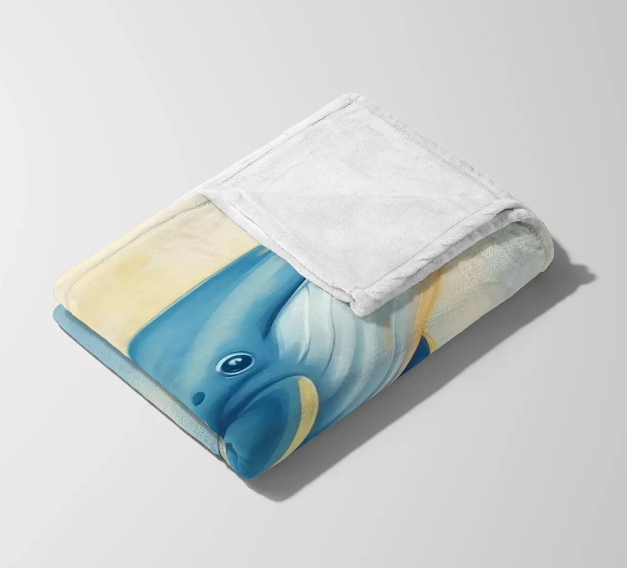 Balena che nuota con piccoli pesci arancioni in una delicata immersione subacquea coperta in pile da DesignDoodle