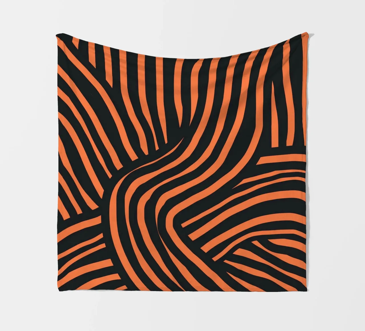 Striscia nera e arancione 02 coperta in pile da Little Dean