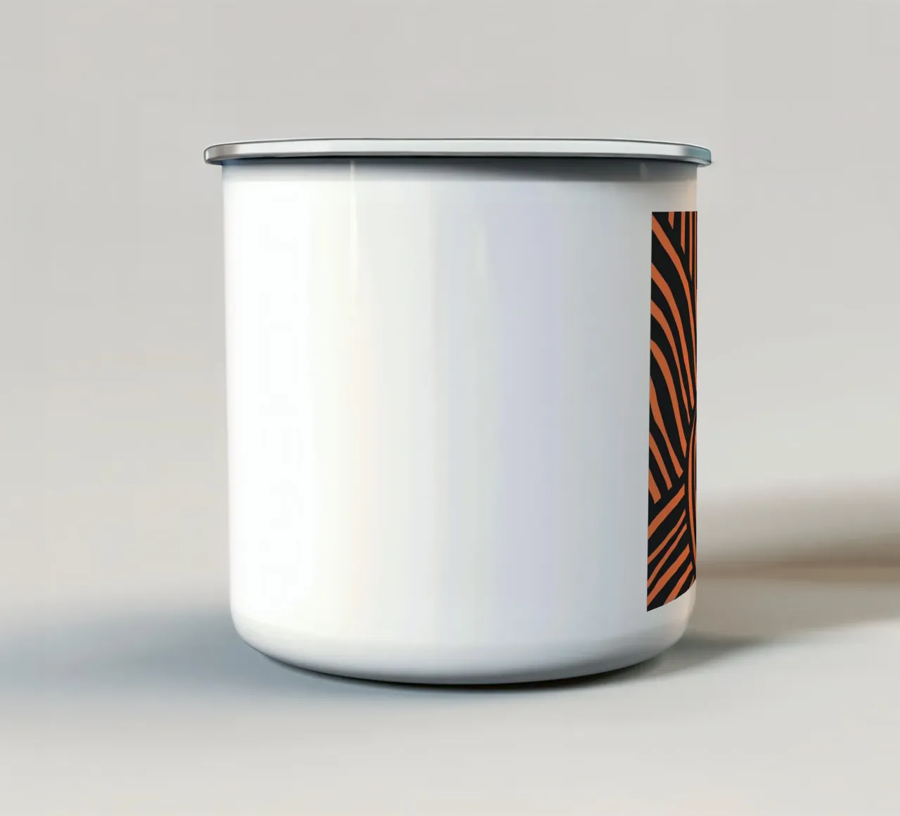 Striscia nera e arancione 02 tazza in smalto da Little Dean