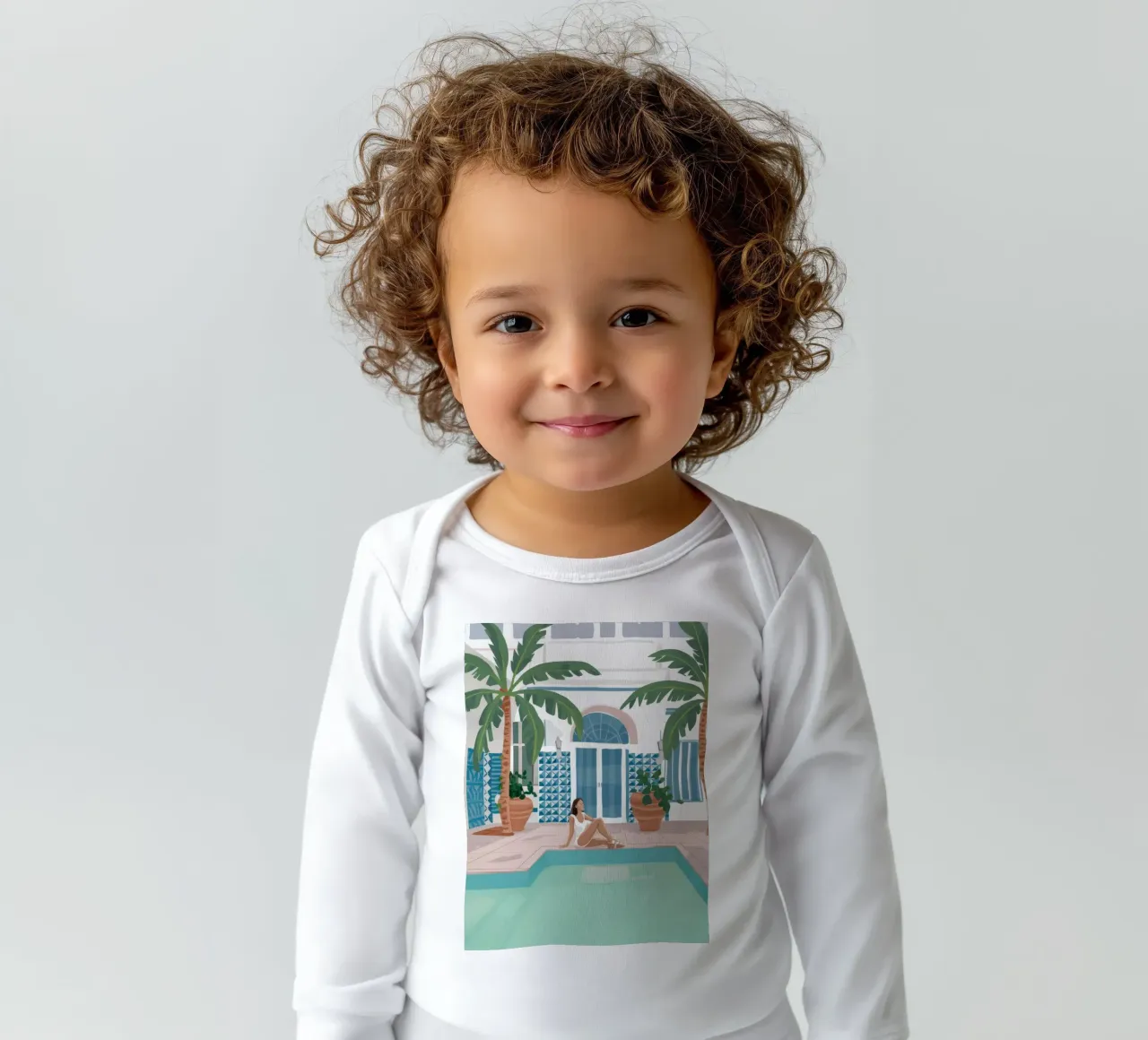 Azure Poolside Freizeit Langarm Babybody von Stone Patina
