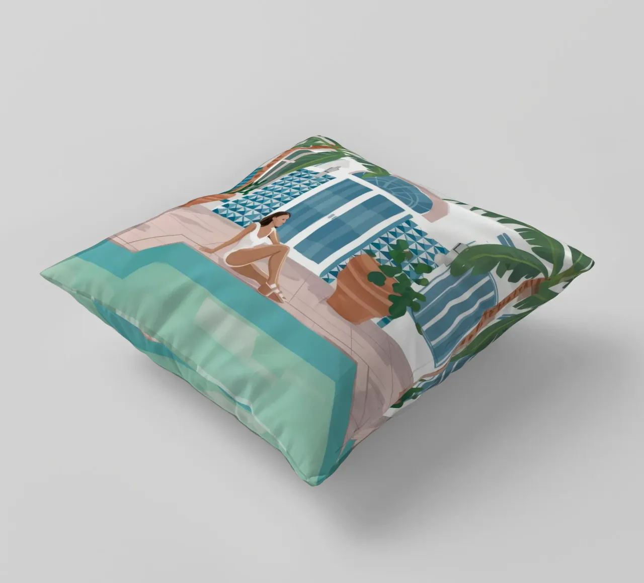 Azure Poolside Leisure cuscino da Stone Patina