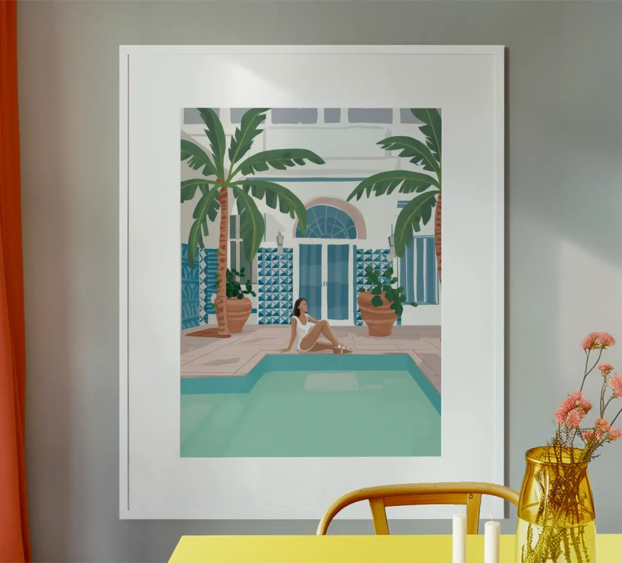 Loisirs au bord de la piscine poster de Stone Patina