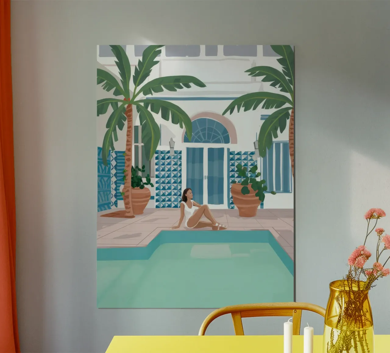 Loisirs au bord de la piscine poster de Stone Patina