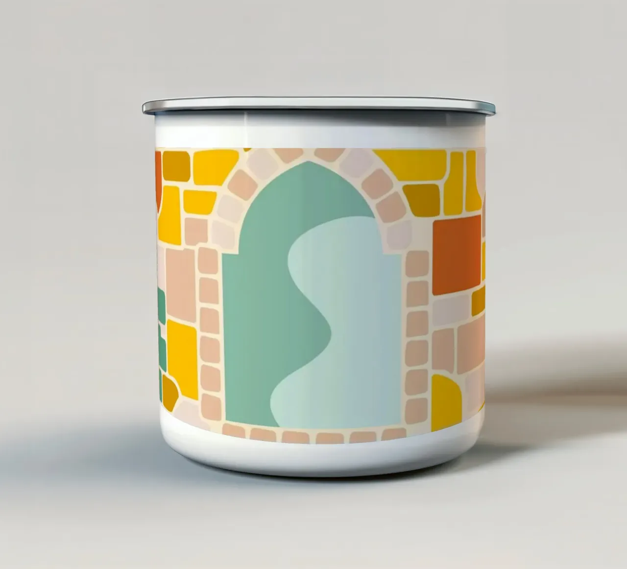 Mosaico di sole tazza in smalto da Kintsugi99