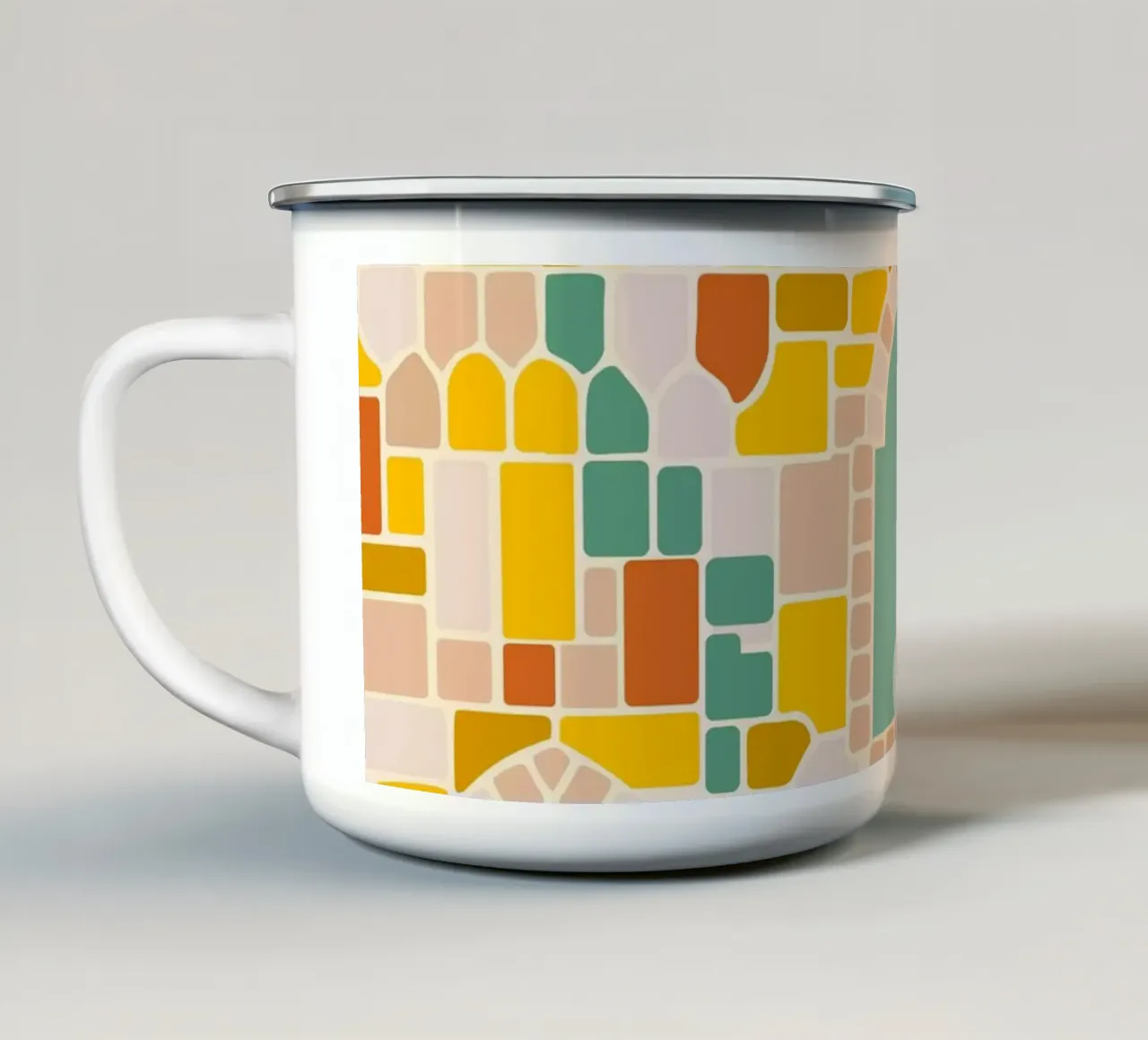 Mosaico di sole tazza in smalto da Kintsugi99