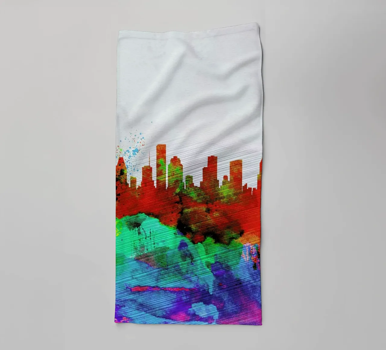 Houston Watercolor Skyline asciugamano da bagno da Naxart