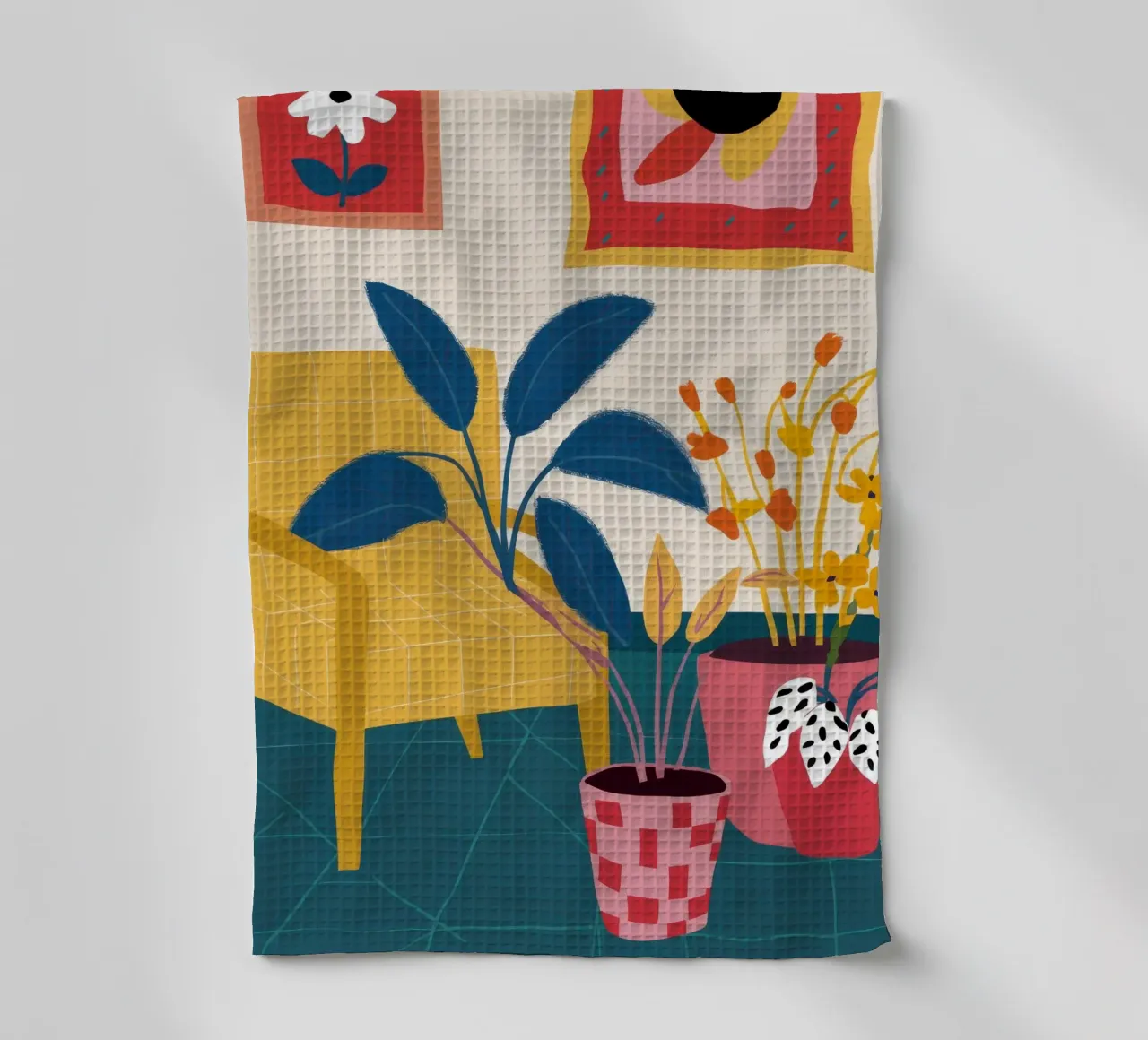 Chromatic Jungle Lounge tea towel by Stone Patina