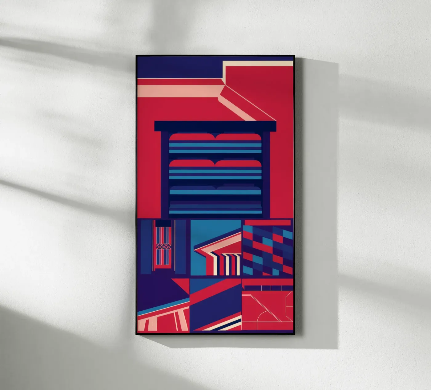 Interni geometrici cremisi plexiglass da Ember Stone