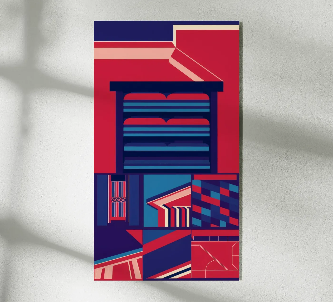 Interni geometrici cremisi plexiglass da Ember Stone