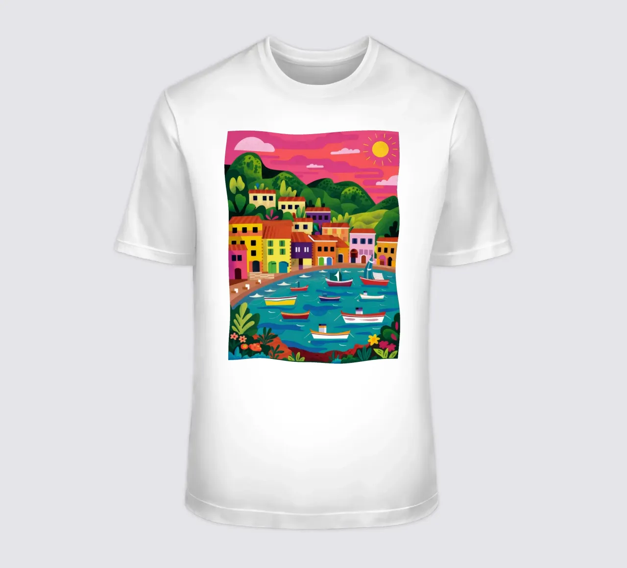 Città portuale colorata t-shirt da Jasper Rune