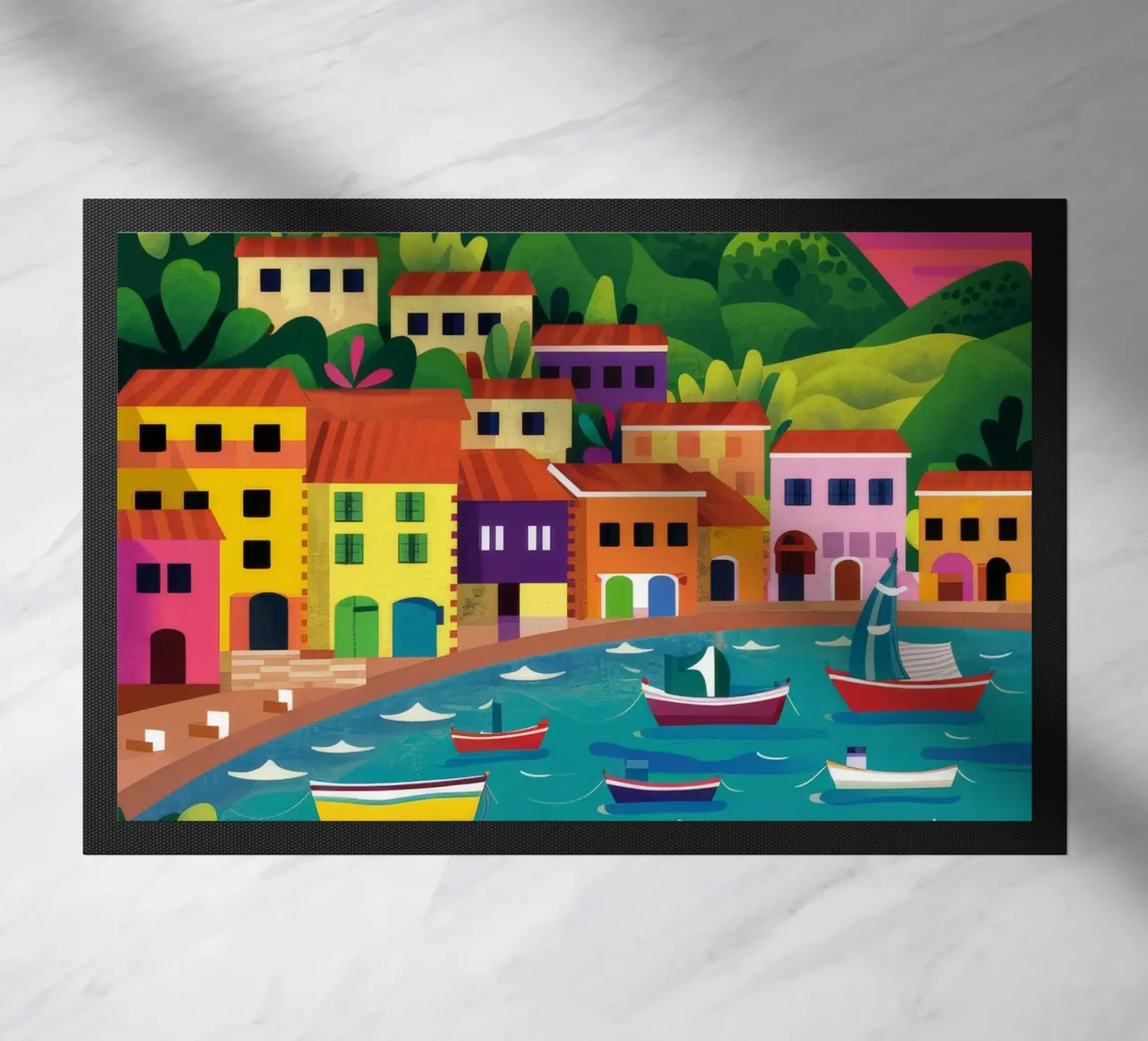 Città portuale colorata zerbino da Jasper Rune