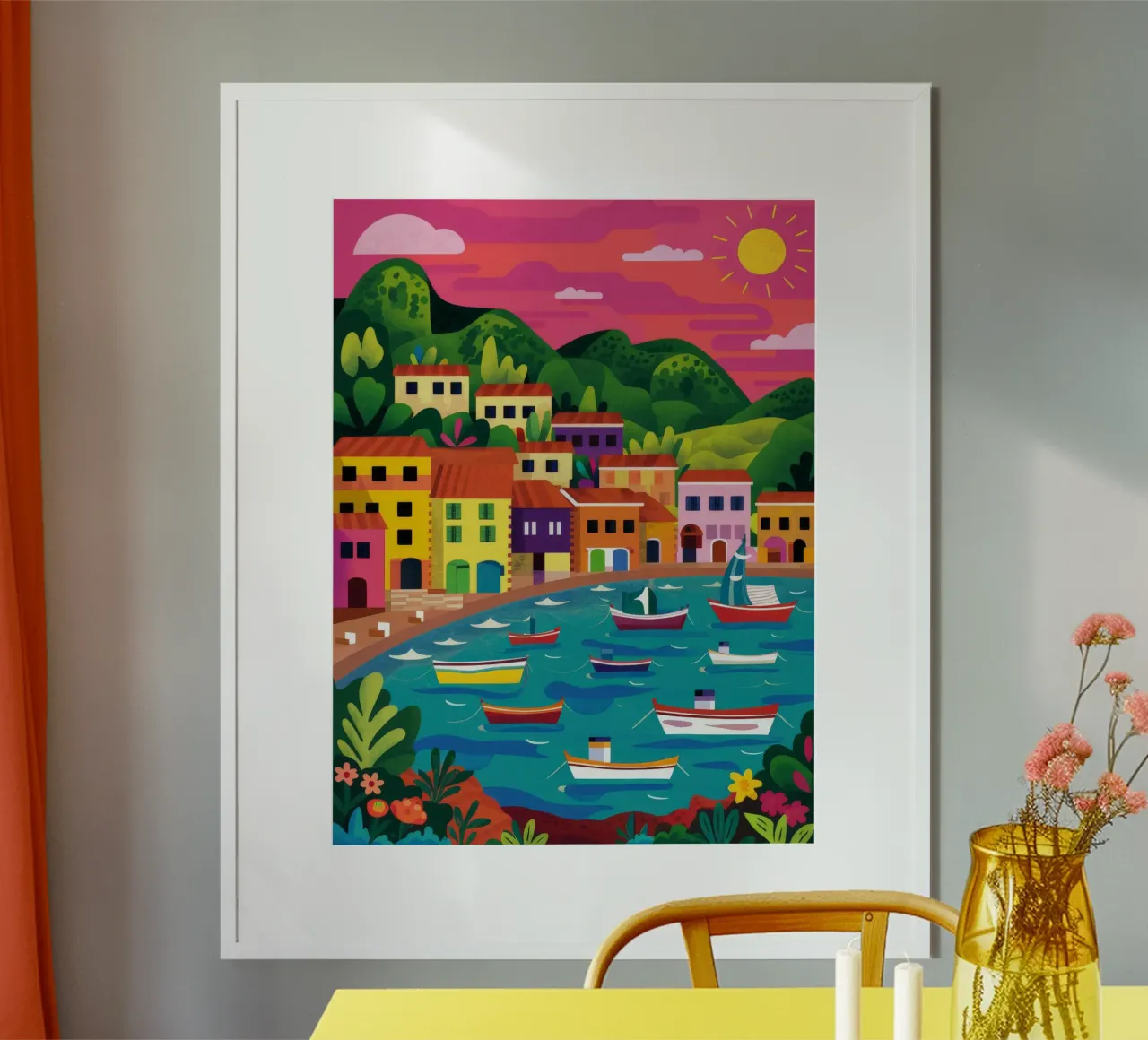 Città portuale colorata carta hahnemühle da Jasper Rune